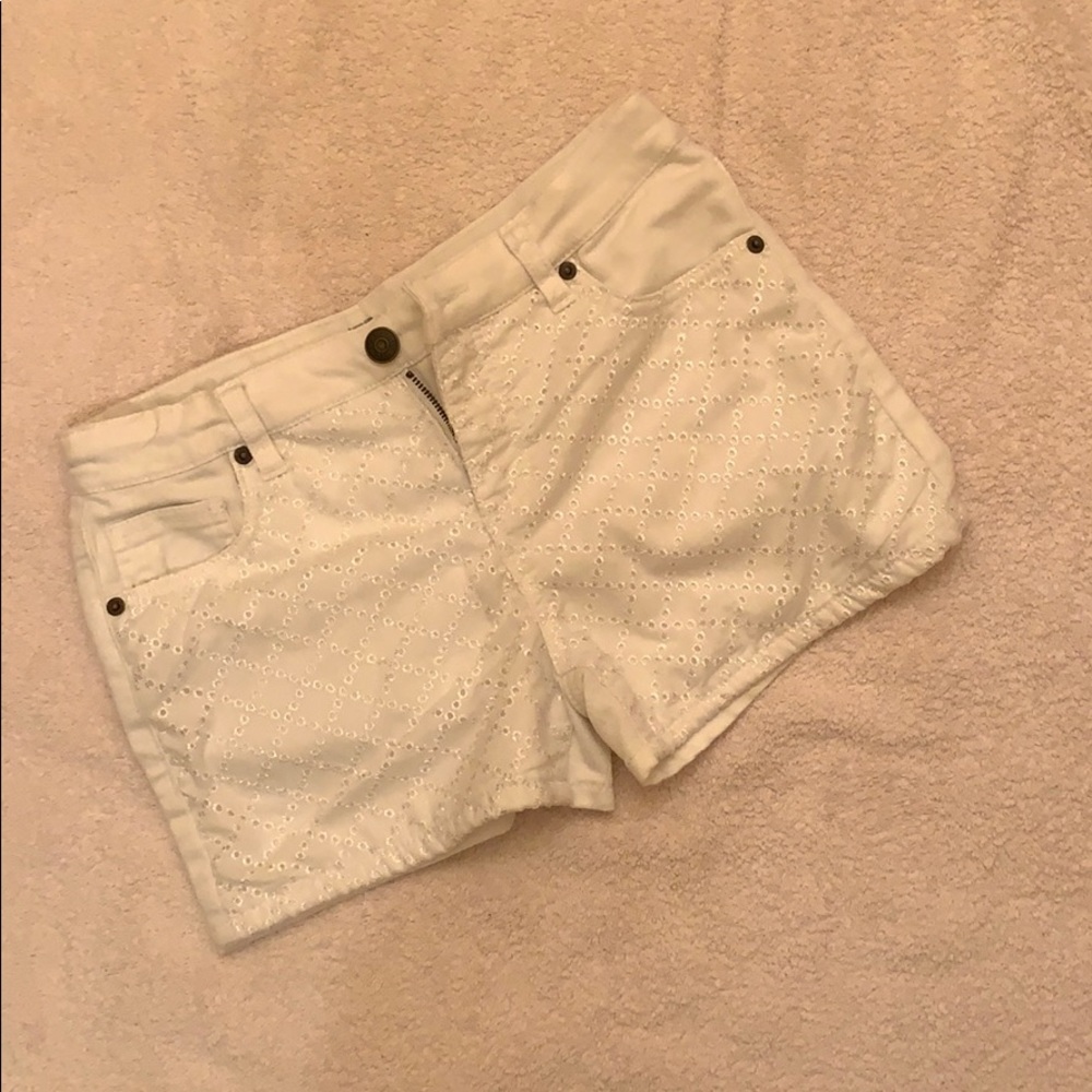 White jean shorts